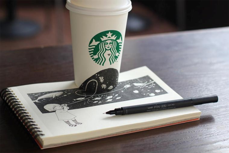 Starbucks-Zeichnungen: Tomoko Shintani tokomo_starbucks_drawings_07 