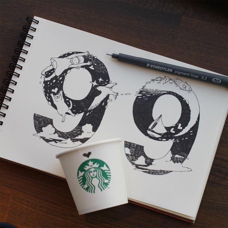 Starbucks-Zeichnungen: Tomoko Shintani tokomo_starbucks_drawings_09 