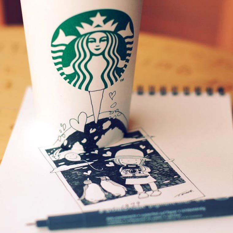 Starbucks-Zeichnungen: Tomoko Shintani tokomo_starbucks_drawings_10 