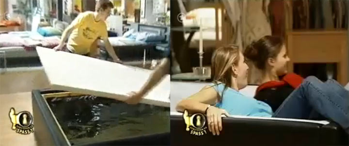 Streich: ein Bett aus echtem Wasser verstehensiespass_wasserbett 