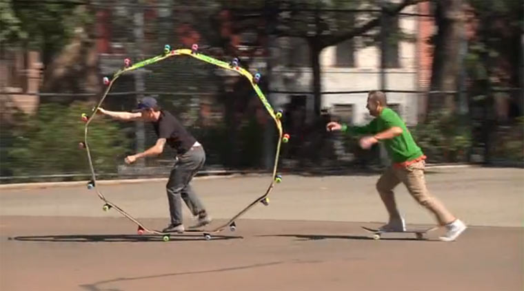 in Skateboardkreisen verkehren circleboardNYC 