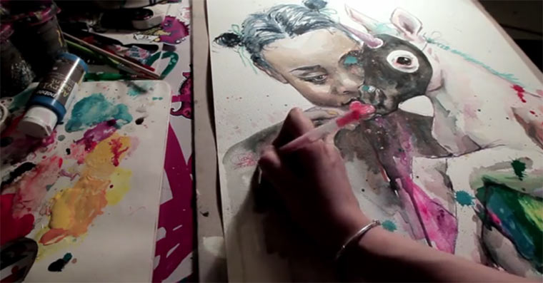 Timelapse Malerei von Lora Zombie coffee-and-milk 