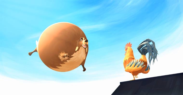 Aufgeblasene Tiere fliegen in die Luft: Fat fat 