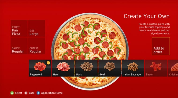 Pizza bestellen per Kinect pizzakinect 