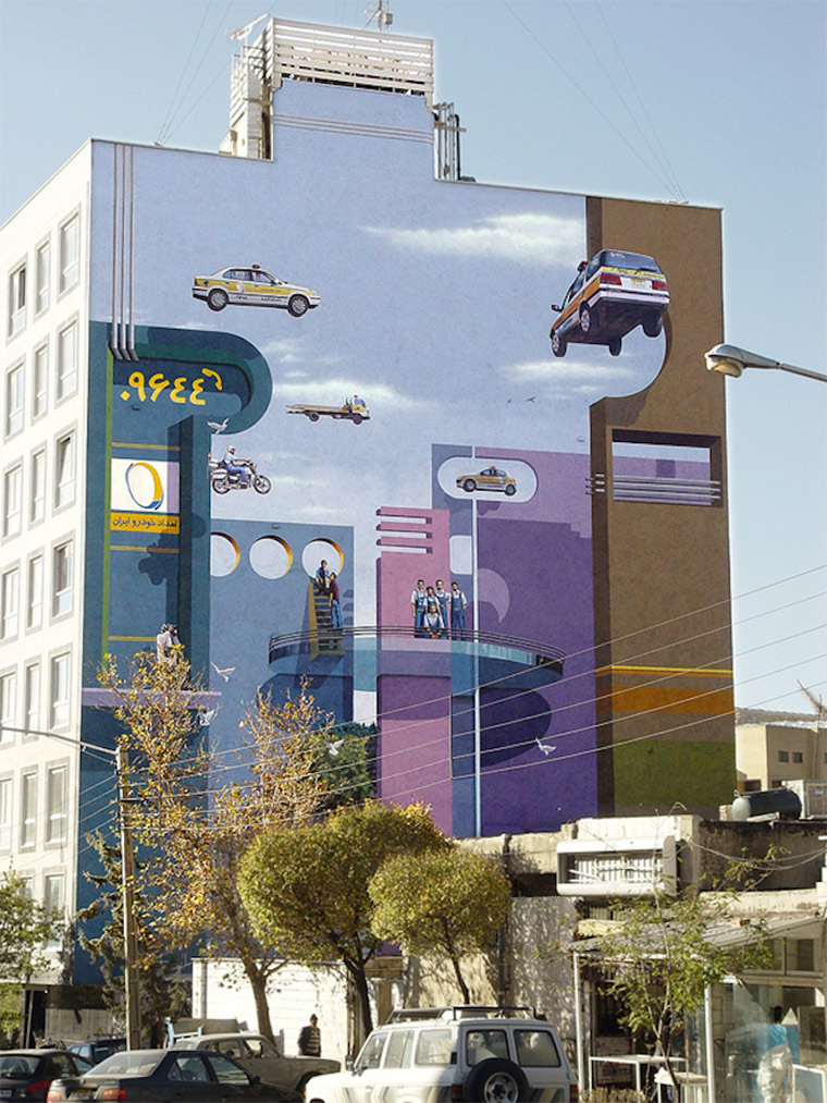 Perspektivische Murals in Teheran Blue_Sky_Painters_05 