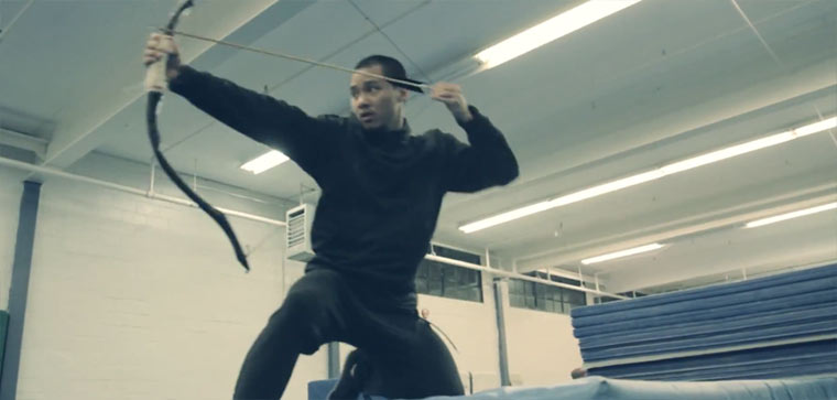 Parkour mit Pfeil und Bogen bow_and_Arrow_practice 