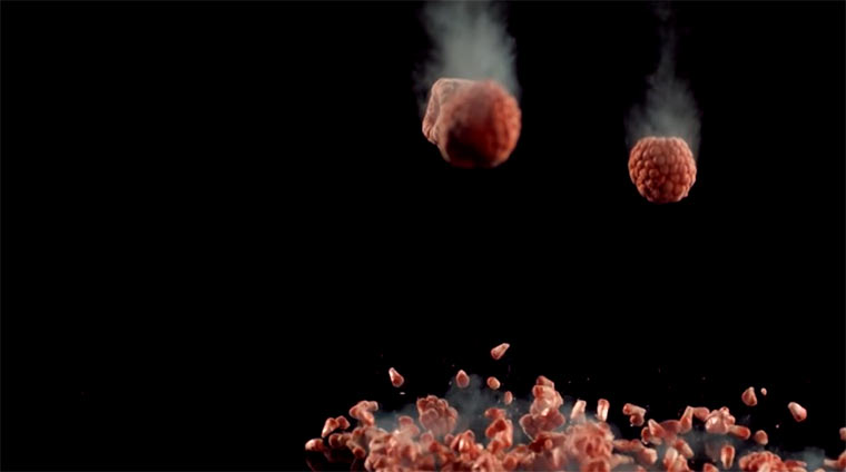 Zerbrechendes Obst cryoshattering 