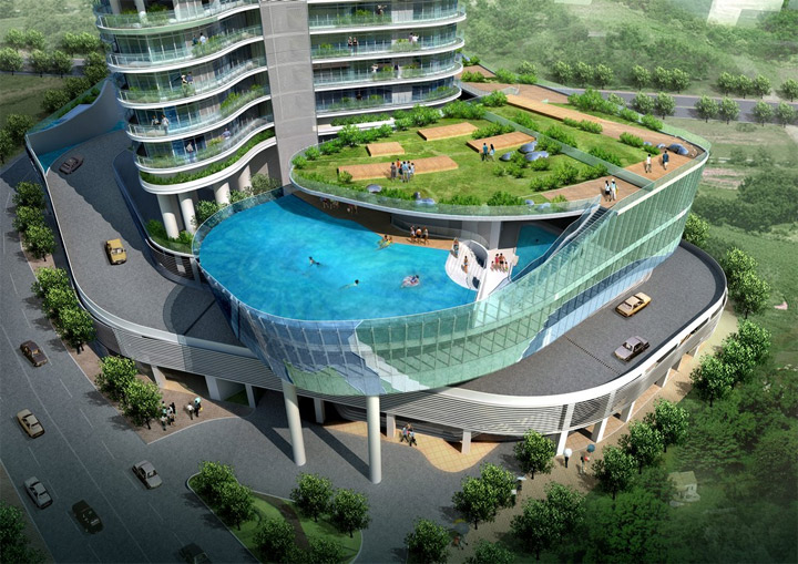 Cool: Hotelsuite mit Blick und Poolbalkon Aquaria_Grande_Residential_02 