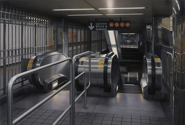 Realistisch gemalte U-Bahn-Stationen Hisaya_Taira_04 