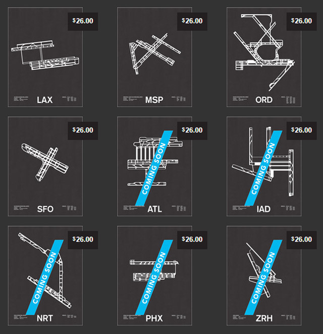 Design: Minimalistische Flughafengrundrisse Airport_Screenprints_07 