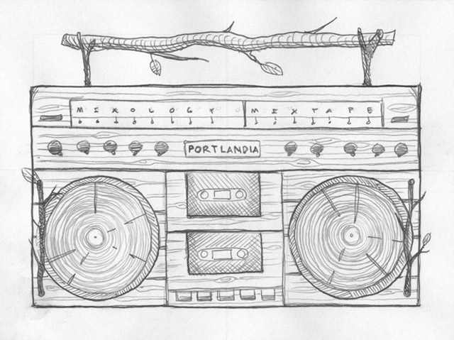 Illustration: Making of hölzerne Boombox DKNG_portlandia_01 