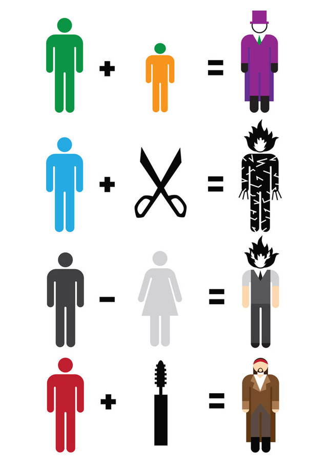 Illustration: Simplified movie heroes movie_maths_04 