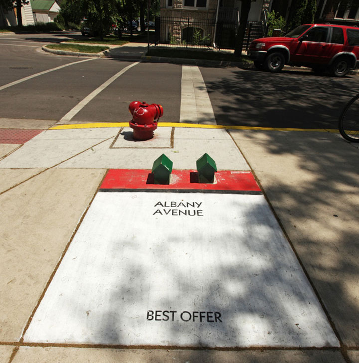 Street Art: Chicago als Monopoly-Spiel chicago_monopoly_streetart_01