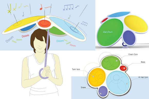 Regenschirmschlagzeug raindrum 