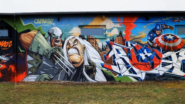 Grafitti-Making of: The Superheroes Wall superherowall_01 