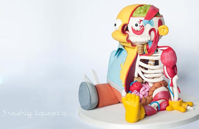 Ralph Wiggum Anatomy Cake