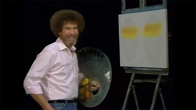 Bob Ross' Freude am Pinselsäubern bob_ross_brush