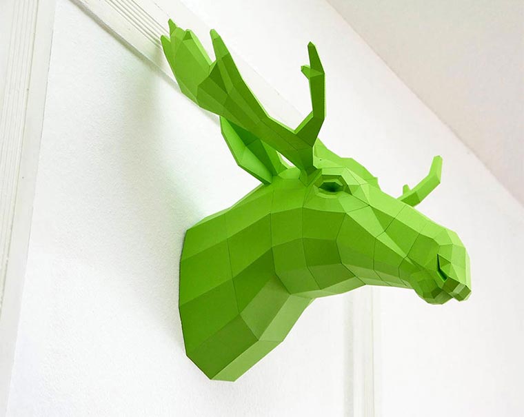 low-poly Tier-Skulpturen aus Papier