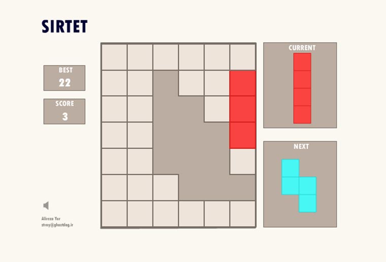 Tetris-Puzzle-Spiel SIRTET