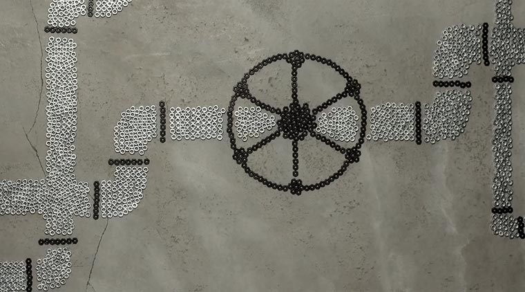 Stopmotion aus 10.000+ Schraubenmuttern Vibrations-stop-motion