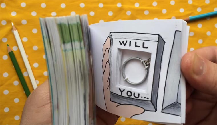 Heiratsantrag per Daumenkino