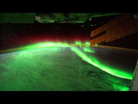 Auroras-Lichtspiele von der ISS aus betrachtet