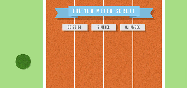 Büro-olympische Disziplin: 100m Scrollen
