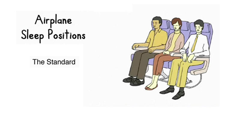 Schlafpositionen im Flugzeug