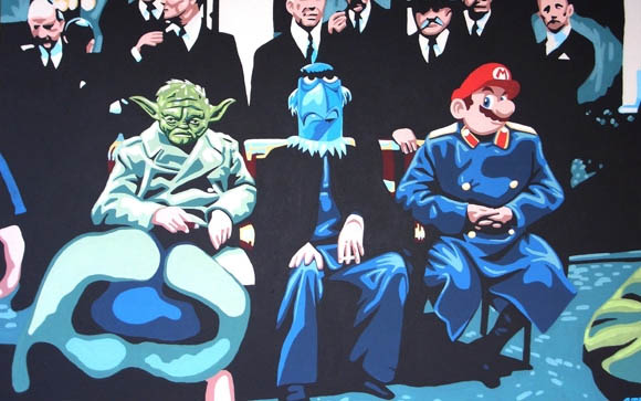 Crazy Gemälde-Schrägstrich-Popkultur-Kunst