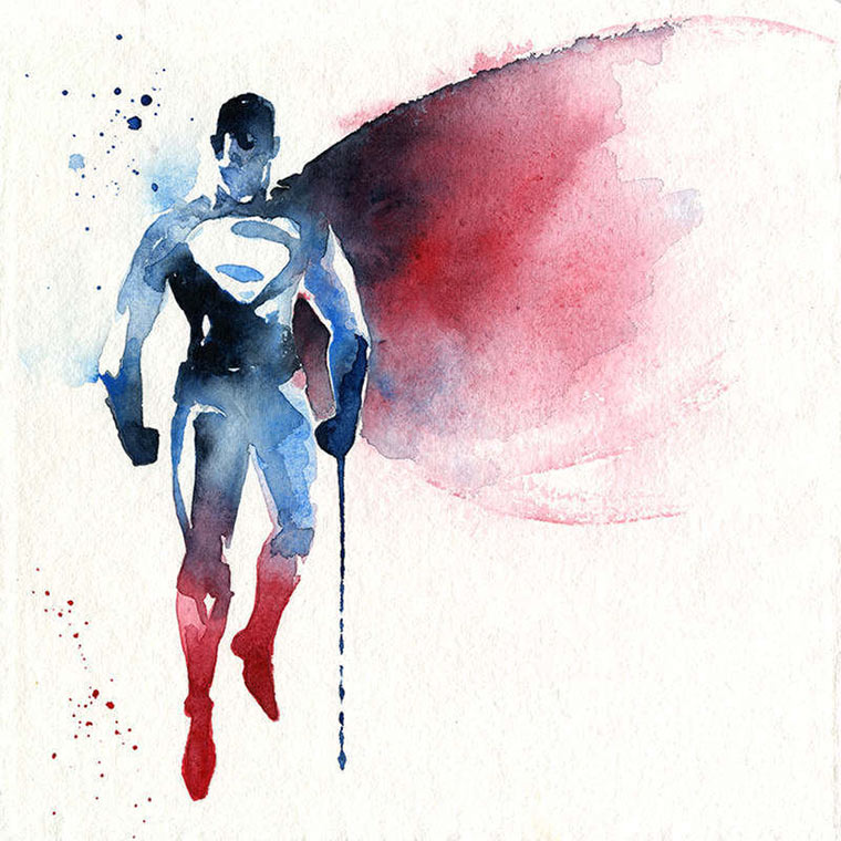 Superhelden-Portraits aus Wasserfarbe