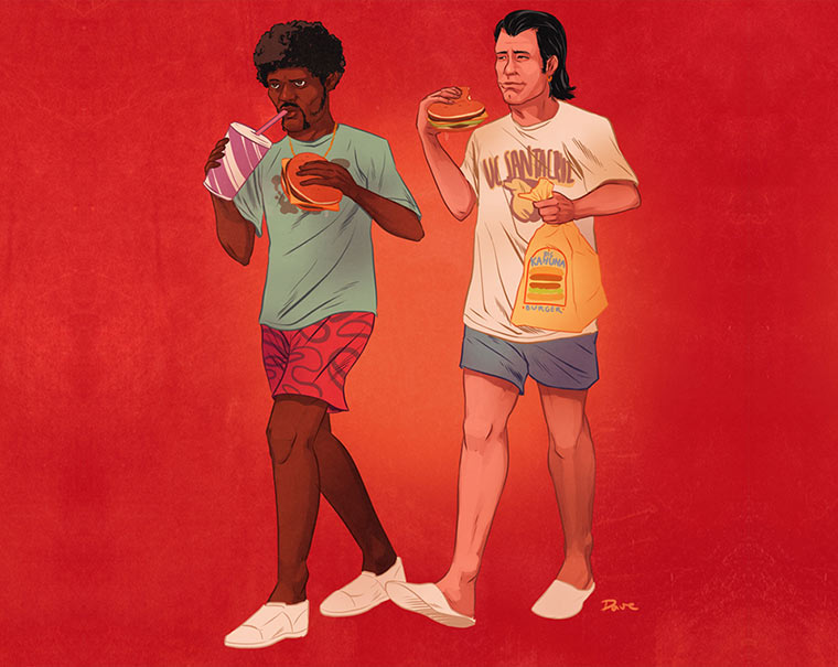 Illustrierte Popkultur-Buddies