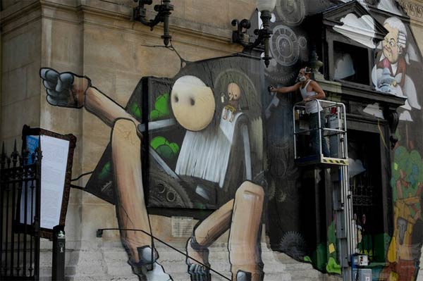 Stylische Besprühung des Lyoner Theaters