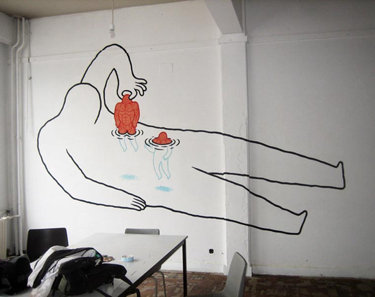 Wandillustrationen von Daan Botlek