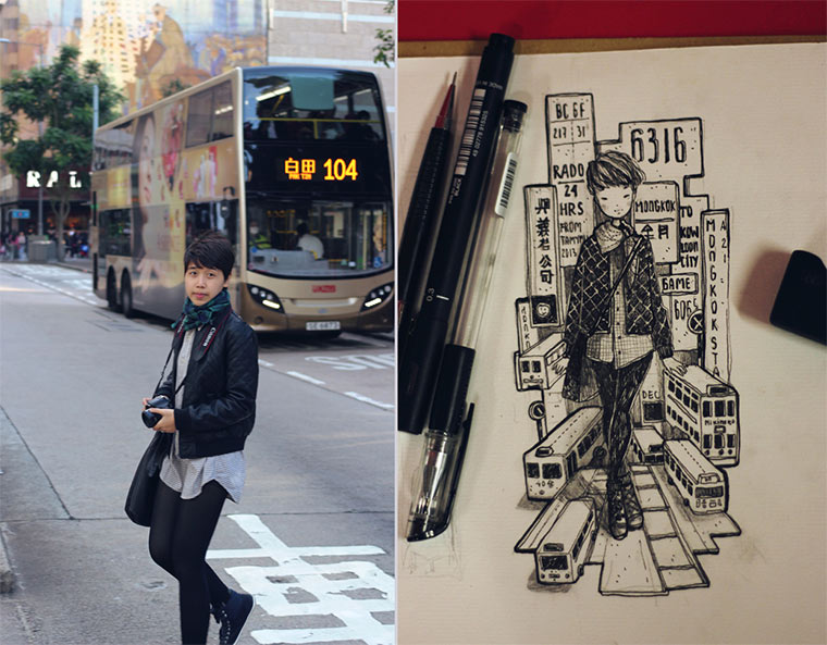 Gezeichnete Selbstportraits