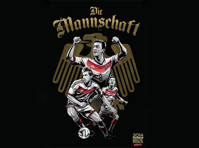 Design-Poster der WM-Teams