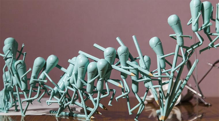 100 3D-gedruckte Animations-Frames