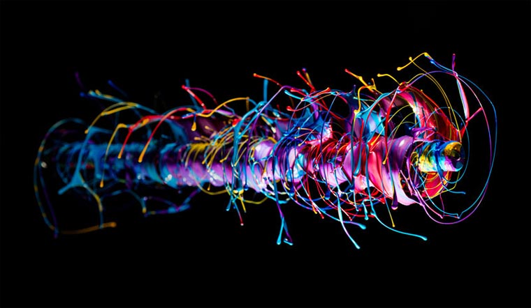 Farbspritzmoment-Fotografie