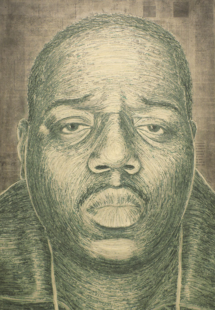 Portraits aus geschredderten Geldscheinen