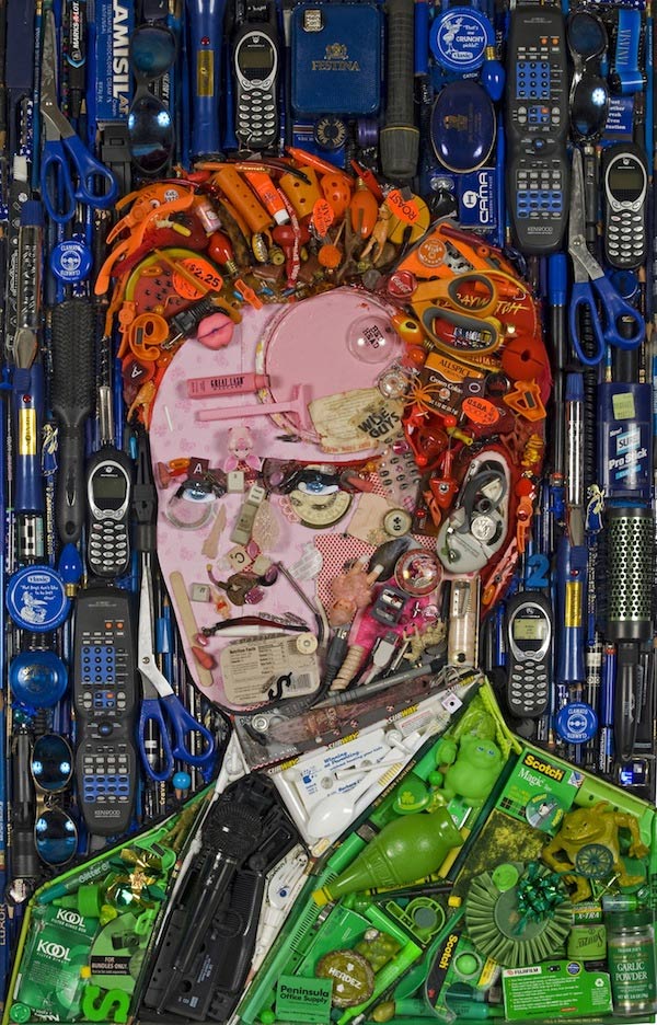 Promi-Portraits im Hausmüll-Mosaik