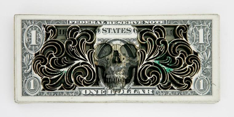 Laser Cut Dollar Bills