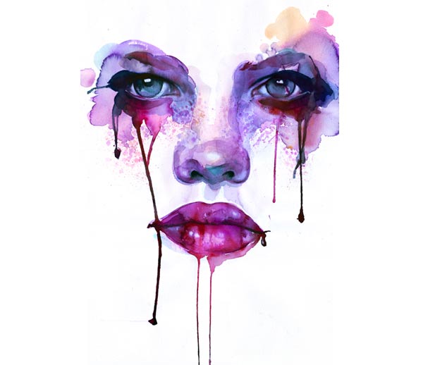 Wasserfarb-Gesichter