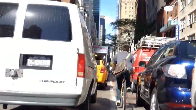 POV: Fahrradkurier in New York