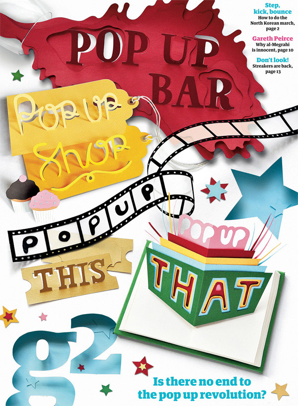 Plakatkunst aus zerschnittenem Papier