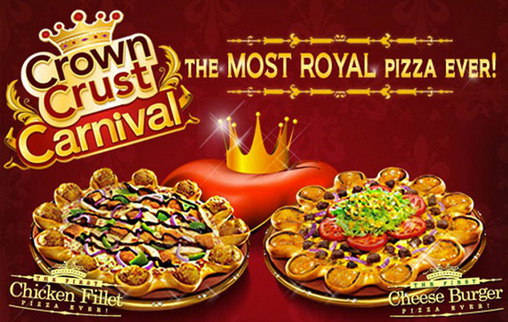 Pizza mit Cheeseburger-Rand