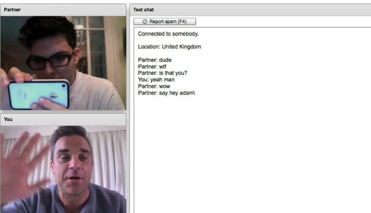 Robbie Williams auf Chatroulette