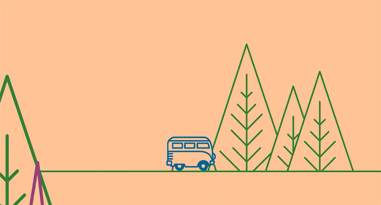 Farbenfrohe Van-Reise