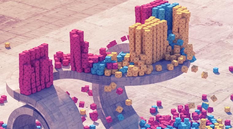 rückwärtige Bauklötzchen-Slowmotion