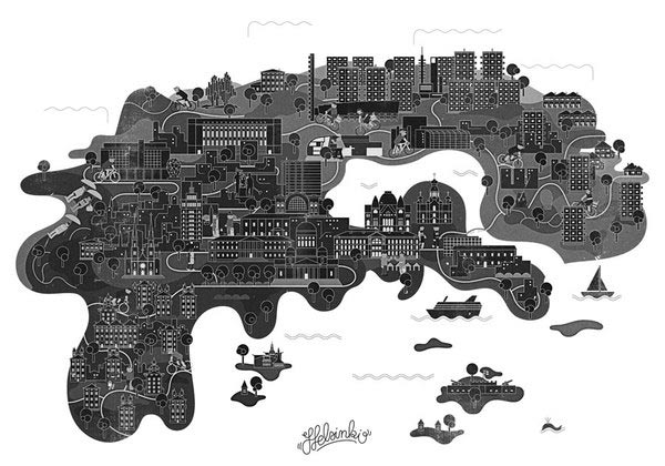 Lovely Stadtillustrationen