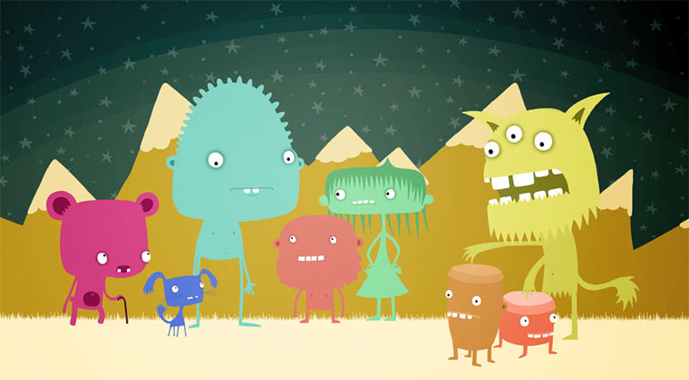 Animierte Aliens der Planeten 1-7