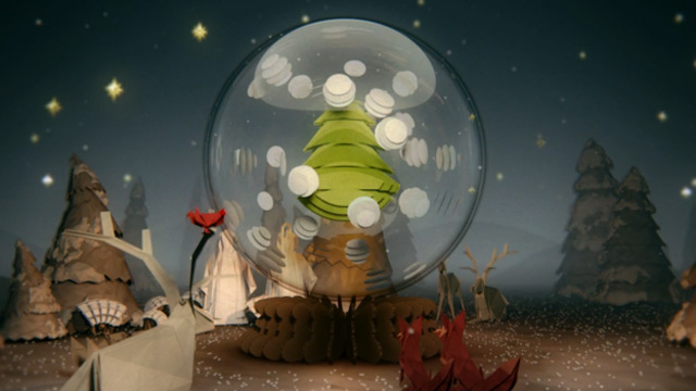 Animation: Schnee-Papier-Kugel